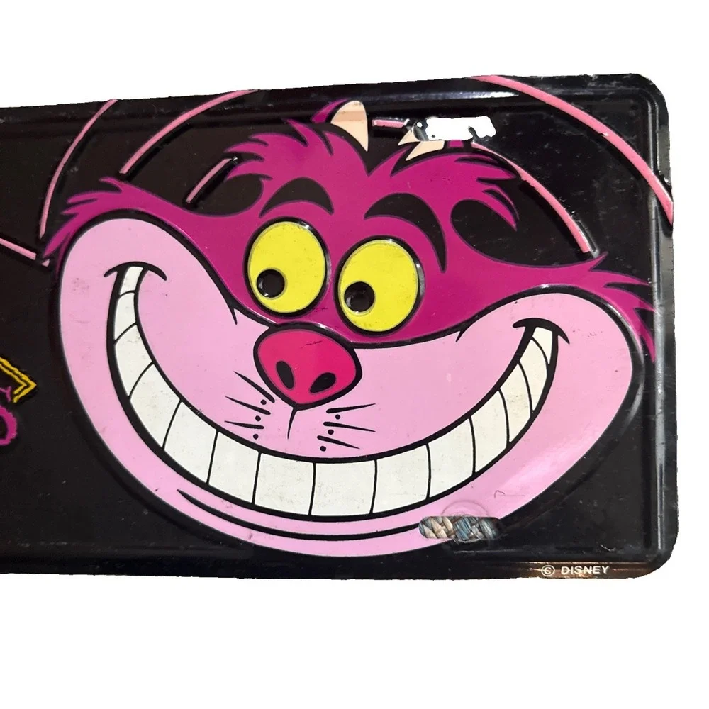 Vintage Walt Disney Villains License Plate Cheshire Cat Vtg Disney